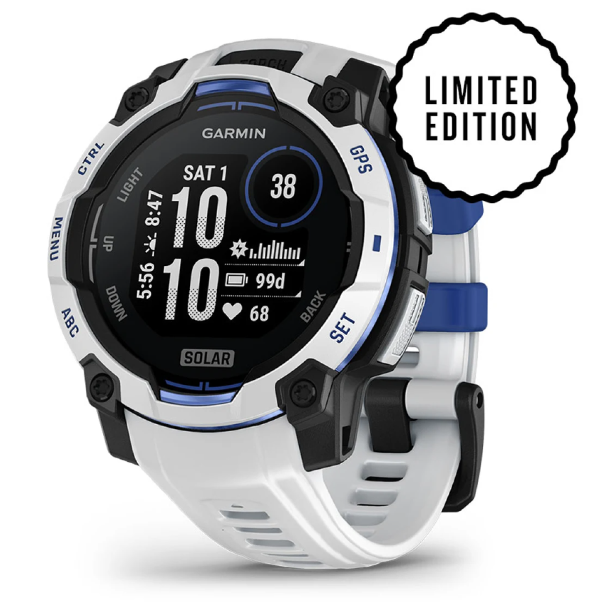 Garmin 010-02934-43 Instinct 3 Solar 本我系列 GPS 太陽能智慧腕錶 (45mm) (鵝卵石白)